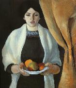 August Macke Portrait with Apples : Wife of the Artist china oil painting reproduction